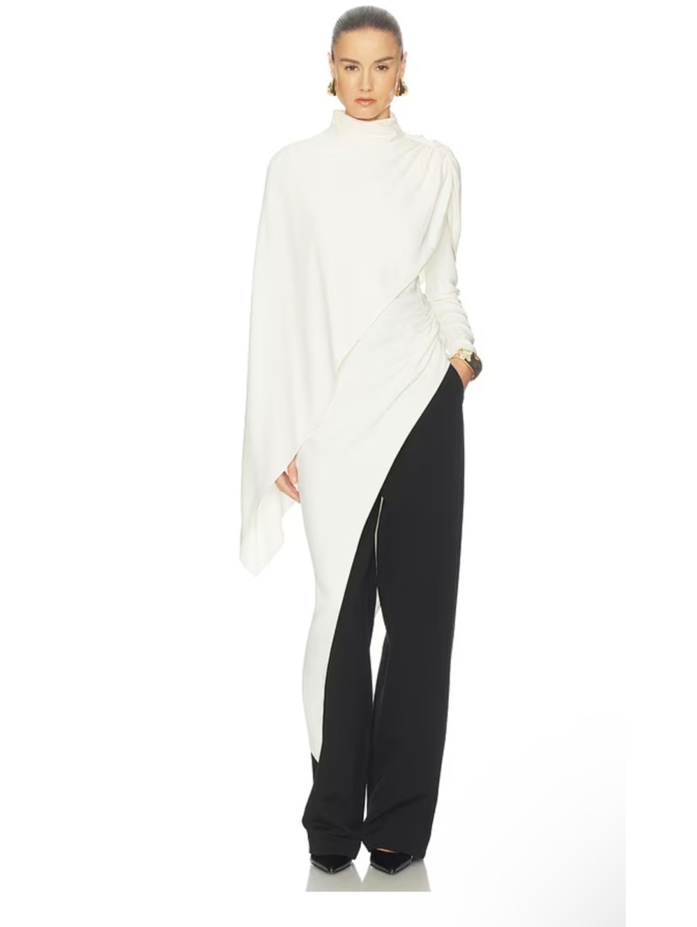 The Wilhelmina Cape Top in Cream Helsa $399 tags on gorgeous shawl
